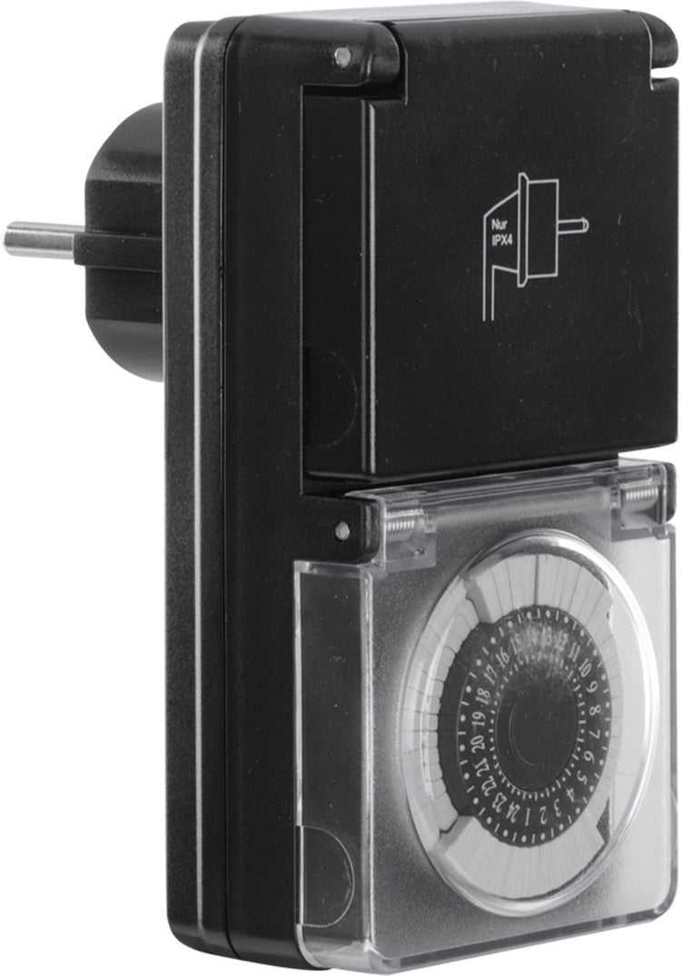 Q-Link-Stempeluhr – geerdet – IP44 – fester Reiter – 30 Minuten – schwarz