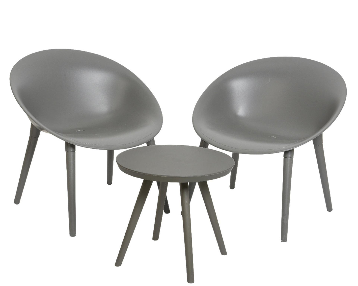 Decoris Gartenset Marbella Kunststoff Anthrazit. 2 Stühle und 1 Tisch.