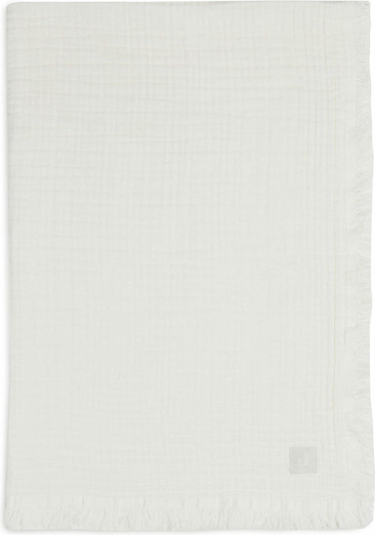 Jollein Babydecke, 120 x 120 cm, Musselinfransen – Elfenbein