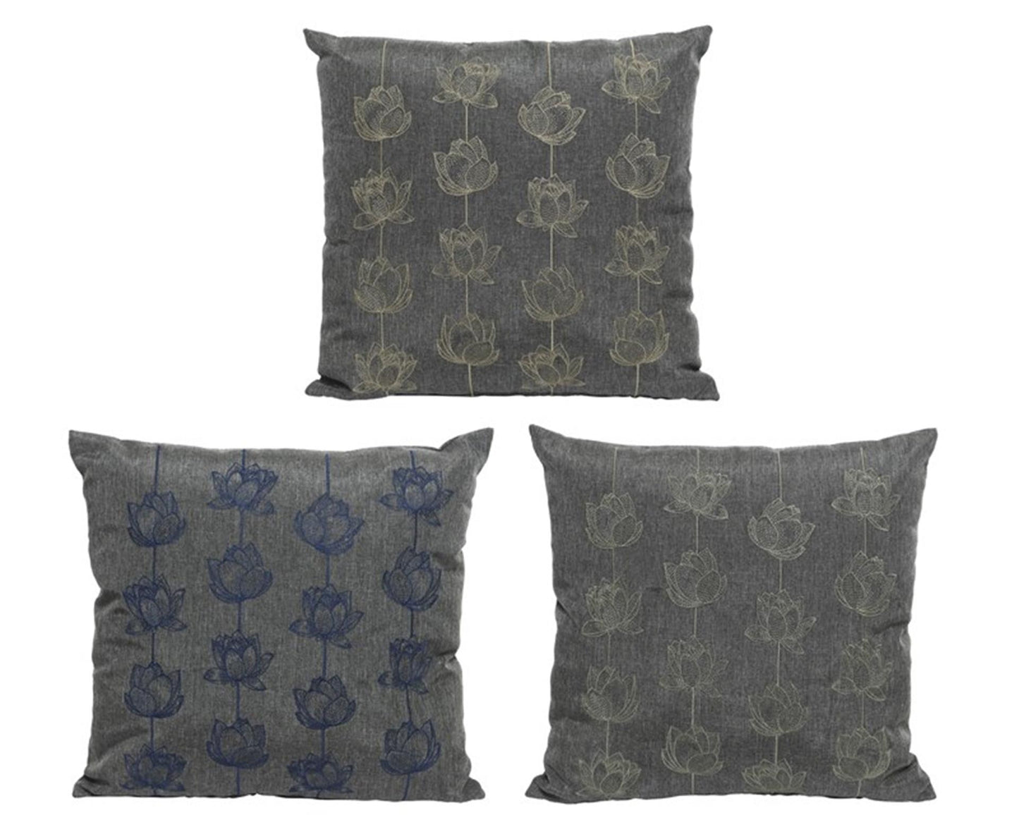 Decoris Outdoor-Kissen graue Blume 45x45 sortiert