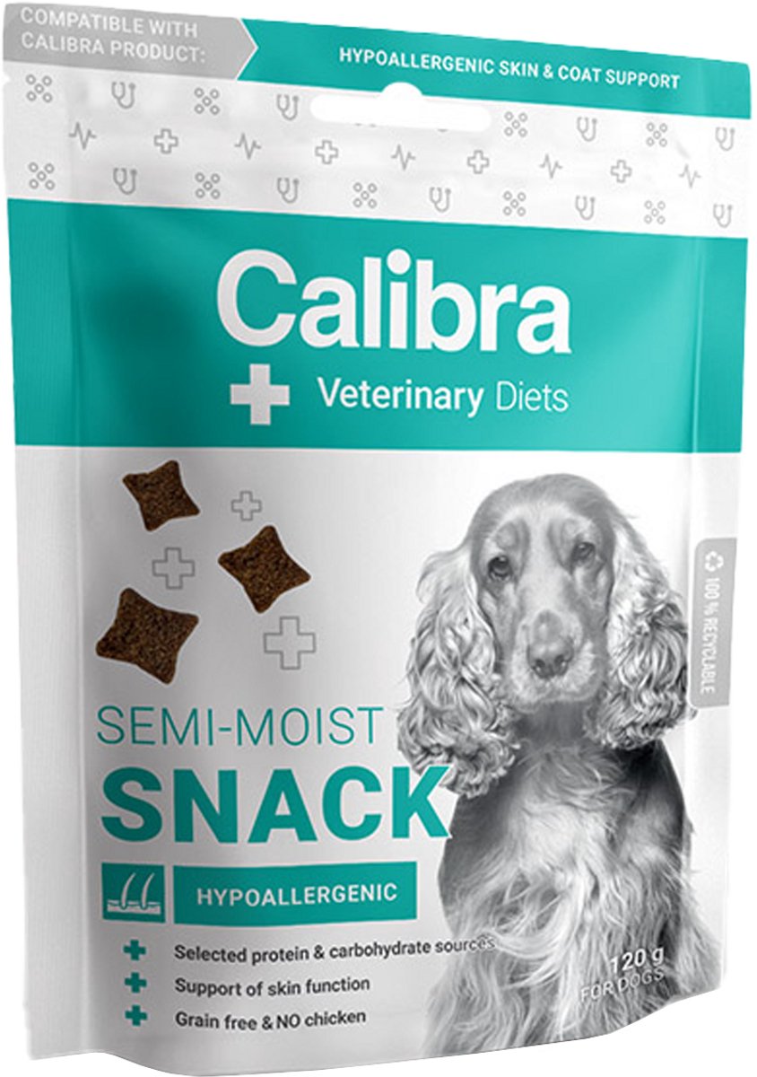 Calibra Dog Veterinary Diets – hypoallergener halbfeuchter Snack – 120 g
