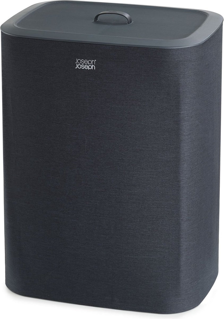 Joseph Joseph Tota Wäschekorb – 2 Fächer – Wäschesortierung – 90 Liter – Schwarz