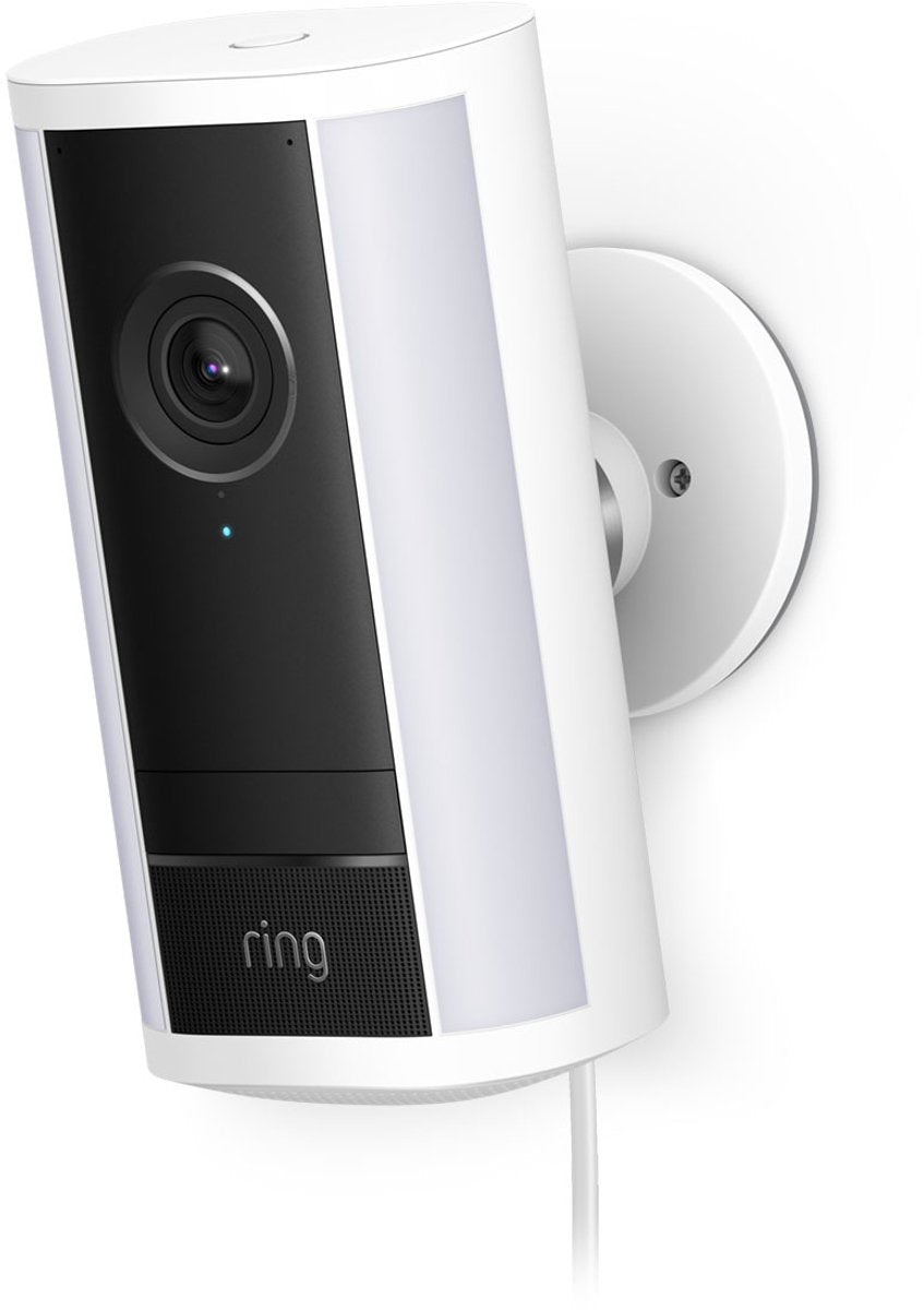 Ring Außenkamera Pro (neueste Generation) – Plug-in – Weiß – 4k