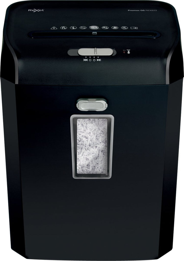 Rexel Promax QS Rex823 Aktenvernichter – P4 vernichtet – bis zu 8 Blatt – 12 l – Schwarz