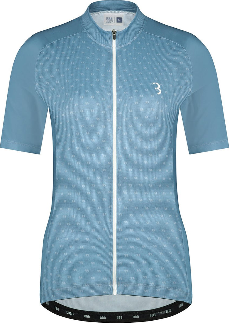 Bbb Cycling Radtrikot Damen Kurzarm Donnafit – Radtrikot Damen Kurzarm – Bequemes und schnell trocknendes Radtrikot Damen – Grau Blau – Größe XXL – BBW-412