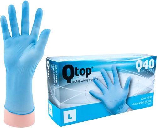 Qtcychectech Q60 Top Allround Heavy Nitril Handschuhe Spender Größe L pro 100 Stück