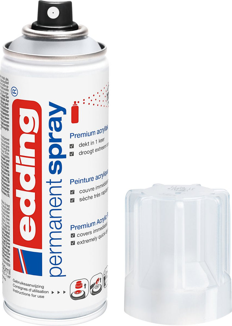 Edding 5200 Sprühfarbe in Sprühdose Klarlack - transparent glänzend - 1 Stück - 200 ml Farbe - 0,5 bis 1 m² Fläche - Acrylfarbe für ein glänzendes Finish - zum Fixieren und Schützen der Farbschicht
