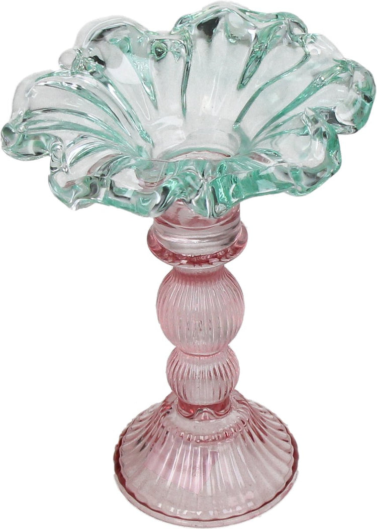 HD Collection Kerzenständer aus Glas, mehrfarbig, 14 x 14 x 19 cm