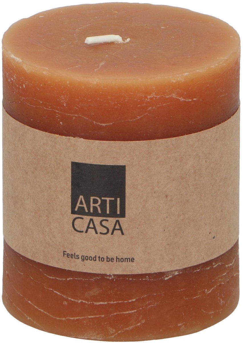 Arti casa Stumpenkerze ø7 x 8 cm – 30 Brennstunden – Orange