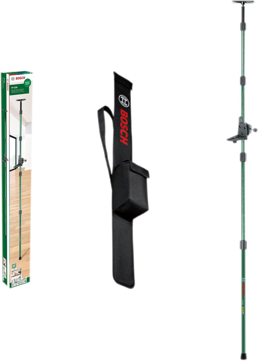 Bosch TP 320 – Messgeräte-Stativ – 10 bis 320 cm – hochwertiges Aluminium – inklusive Aufbewahrungstasche