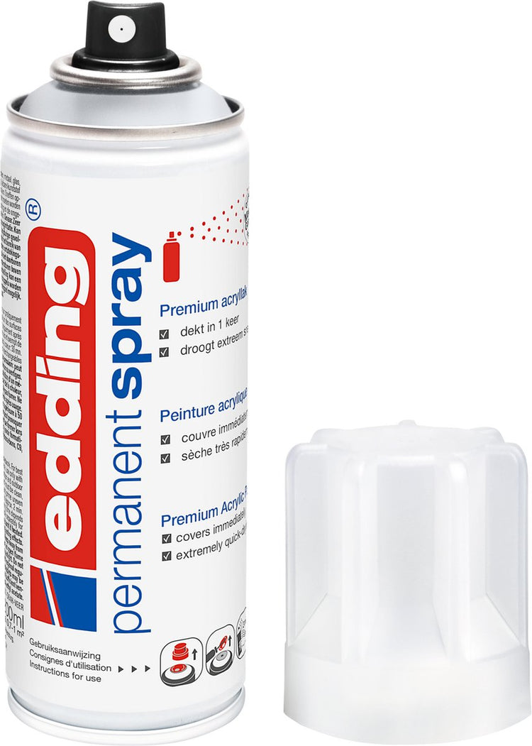 Edding 5200 Sprühfarbe in der Sprühdose Klarlack - transparent seidenmatt - 1 Stück - 200 ml Farbe - 0,5 bis 1 m² Fläche - Acrylfarbe für ein seidenmattes Finish - zur Fixierung und zum Schutz der Farbschicht