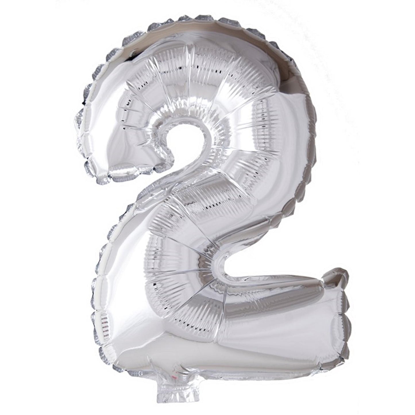 Folienballon Nummer '2' in Silber, 40 cm
