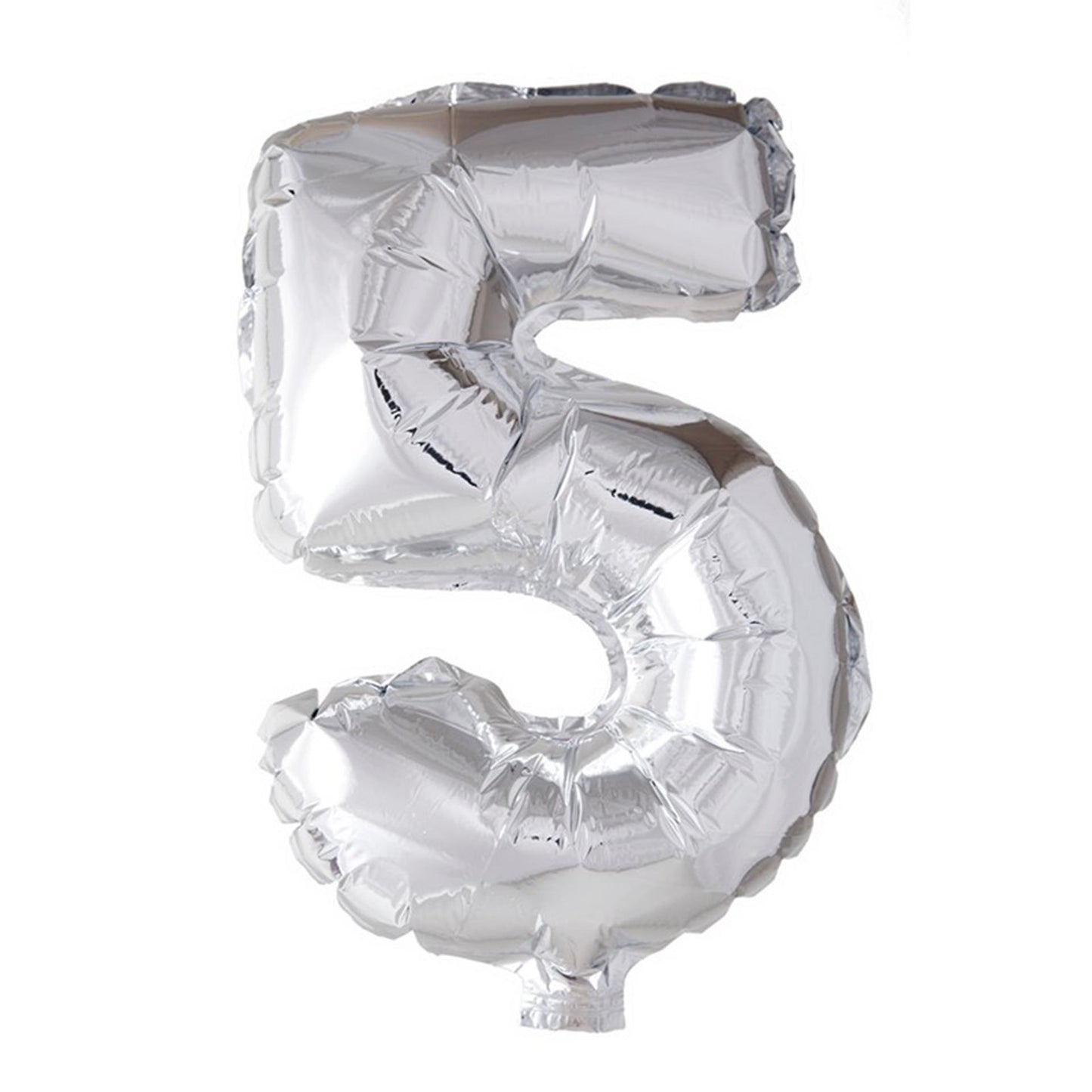 Globos Folienballon Zahl '5' silber 40cm