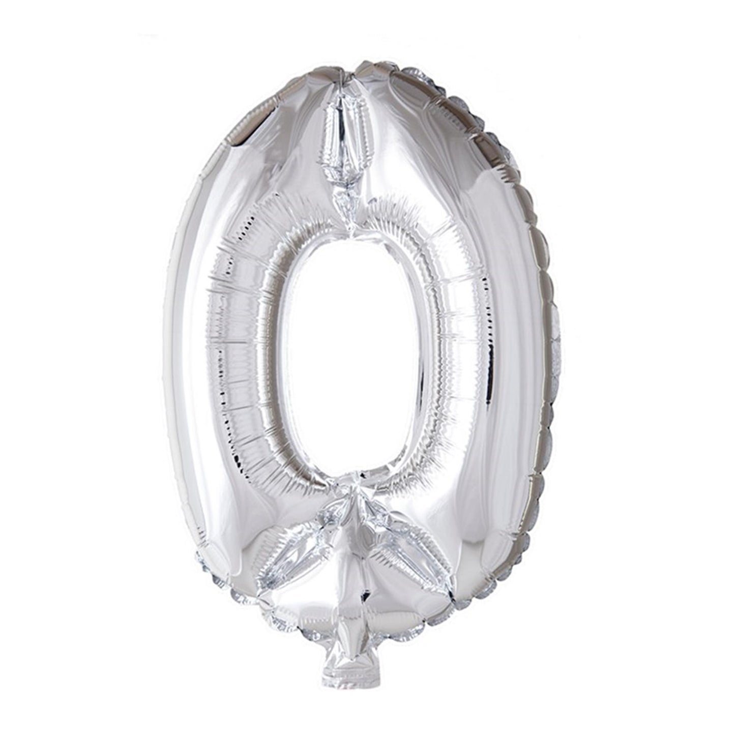 Globos Folienballon Zahl '0' silber 40cm