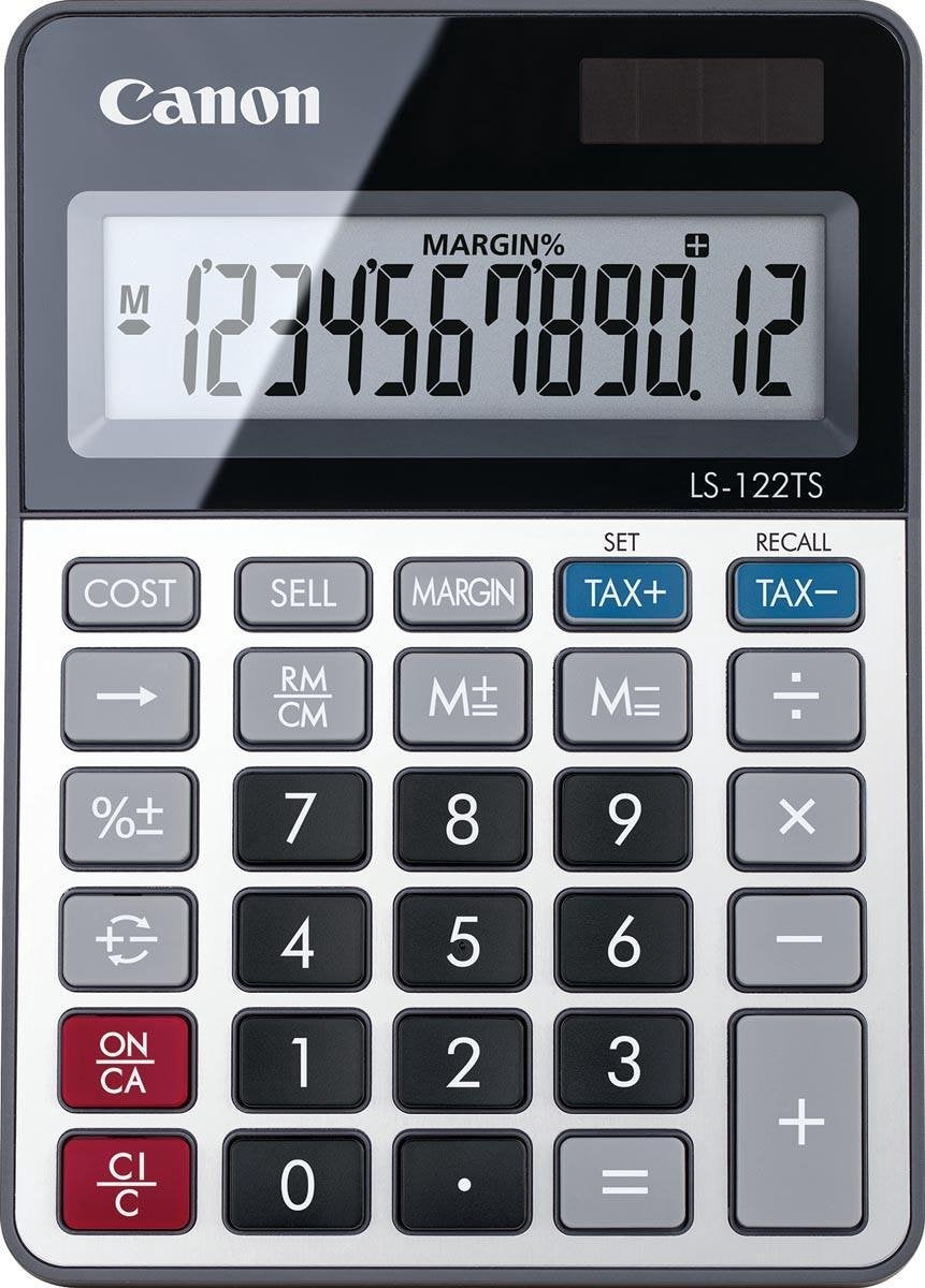 Canon elektronischer Bürorechner für Finanzabteilungen LS 122TS Double Silver