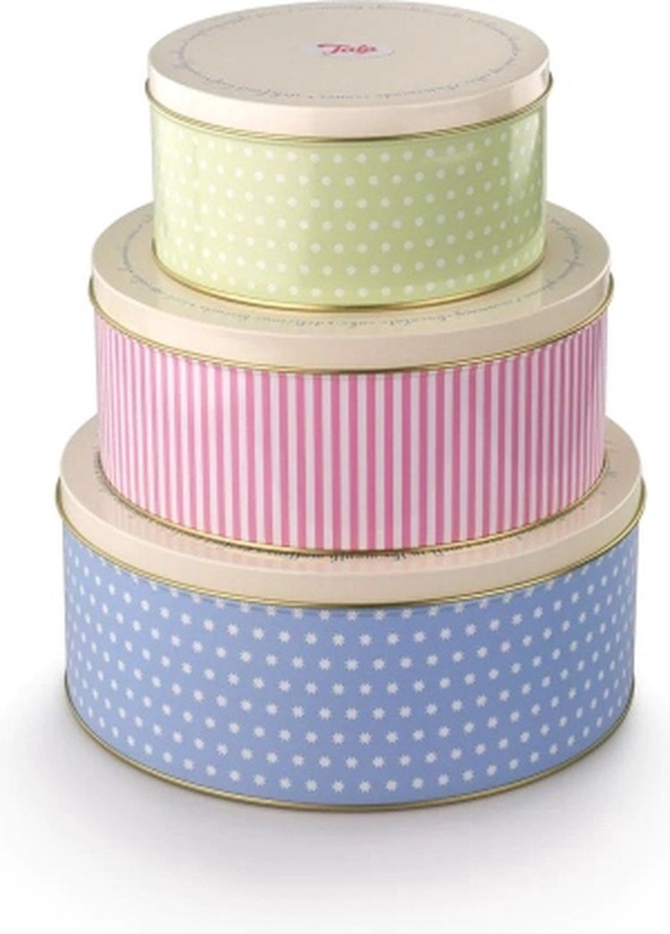 Tala Originals – Keksdosen-Set – 3 luftdichte Keksdosen – Pastell – für Kekse, Kuchen, Torten – stapelbar, langlebig – mit verschließbarem Deckel