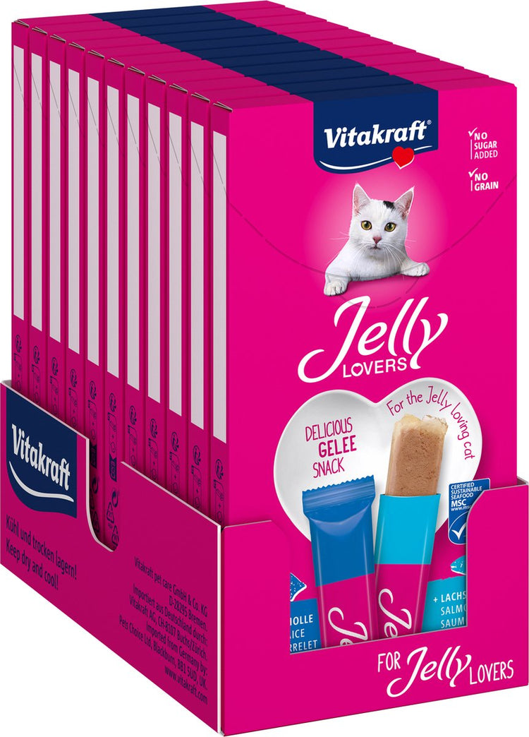 Vitakraft Gelee-Liebhaber Lachs und Scholle – 11x6 Stück (66 Stück) – 66x15 Gramm