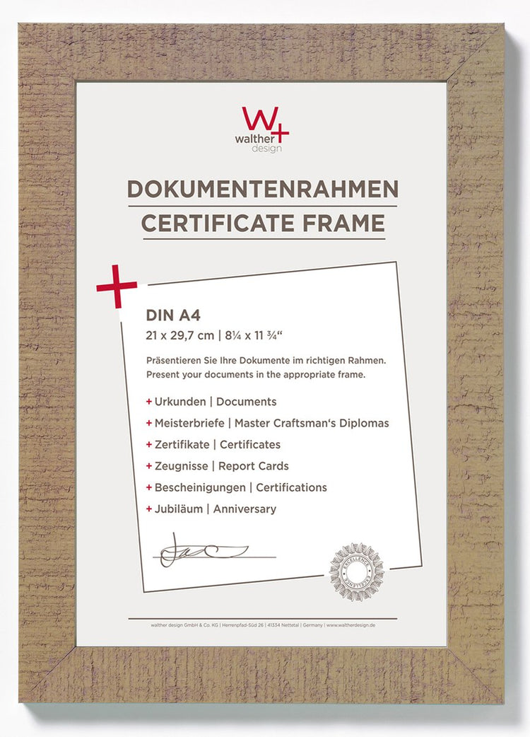 Walther Home - Holzrahmen - Fotogröße 21x29,7 cm (Din A4) - Beigebraun