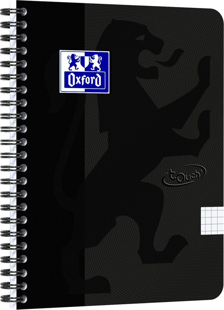Oxford Touch - Schreibblock - A5 - kariert - 140 Seiten - 90g - Softcover - Schwarz