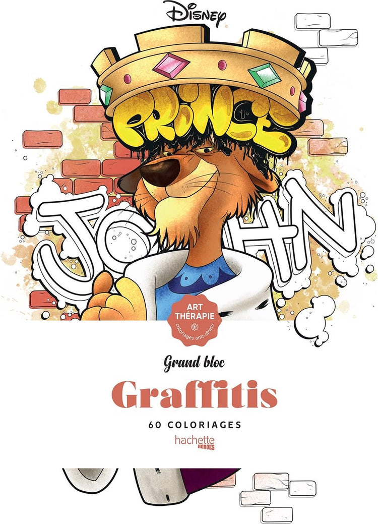 Hachette Helden Disney Grand Bloc Graffitis – Hachette – Malbuch für Erwachsene