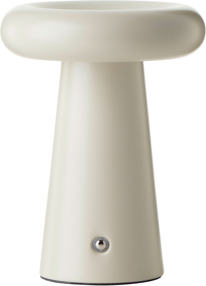 Brilliant Muffin – Tischleuchte für den Außenbereich – LED 6 W – ø 14 cm – 400 lm – 3000 K – 3-stufig dimmbar – USB wiederaufladbar – IP44 – Beige