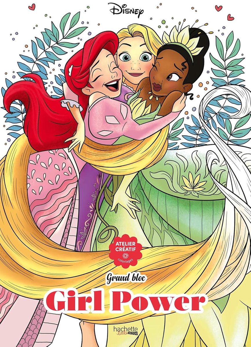 Hachette Heroes Grand Bloc – Disney Girl Power – Malblock für Erwachsene und Kinder