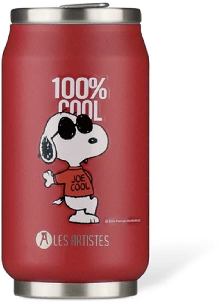 Les Artistes Paris Thermobecher Dose 280 ml – mit integriertem Strohhalm – Cool Snoopy – LP-A4382