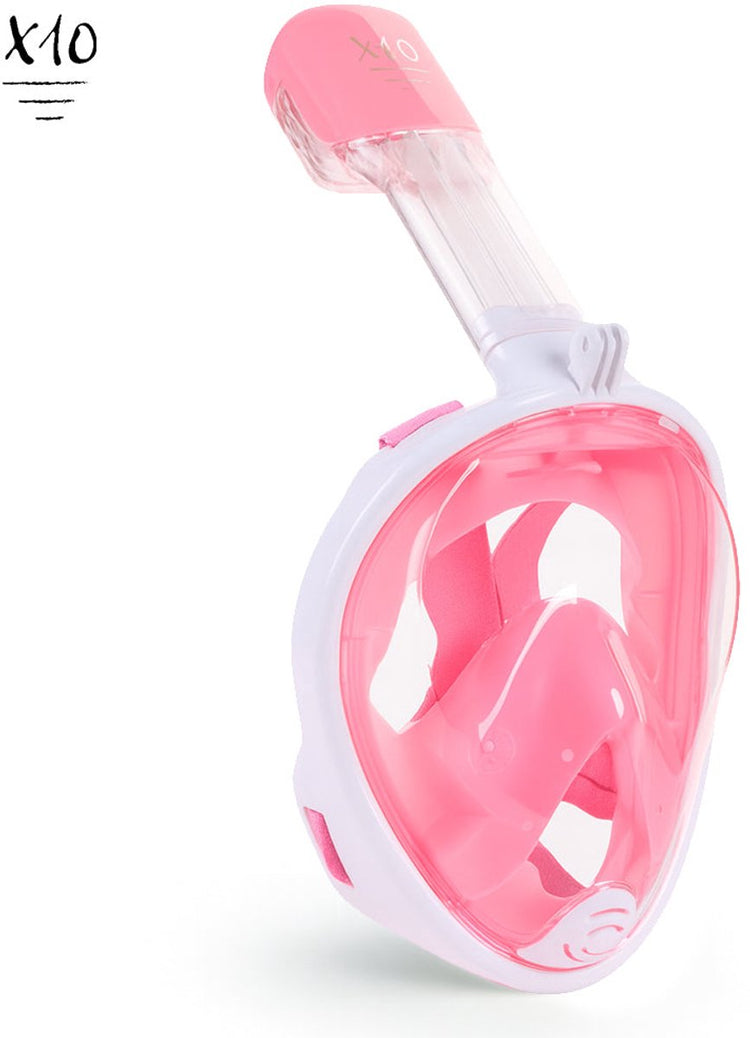 X10 Schnorchelmaske - Taucherbrille - Schnorchel - Schnorchelset - Vollgesichtsmaske - Erwachsene - Pink - S m