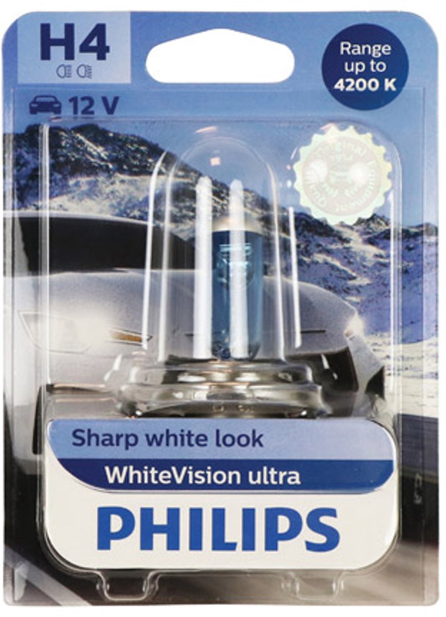 Philips Autolampe H4 Whitevision 12V 60W weiß