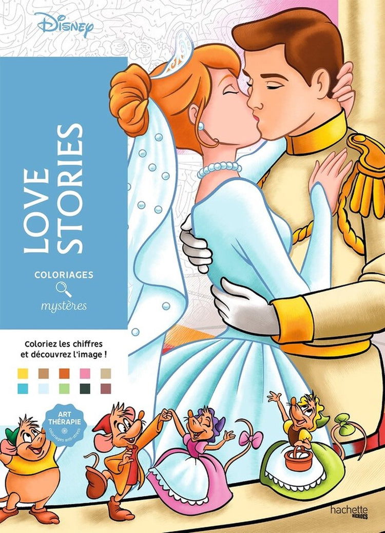Hachette Heroes Coloriages Mystères Disney Liebesgeschichten – Malen nach Zahlen – Malbuch für Erwachsene