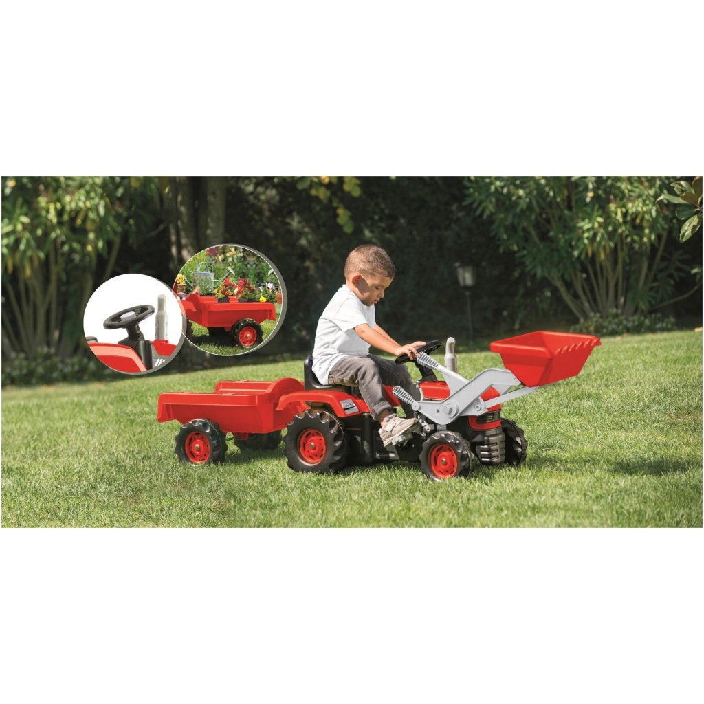 Dolu Dolu Steptractor mit Trailer und Ladegerät Red Black