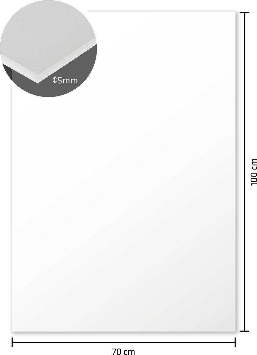 Kangaro-Schaumstoffplatte – 70 x 100 cm – 5 mm – weiß – Karton mit 10 Stück – k-0075-006