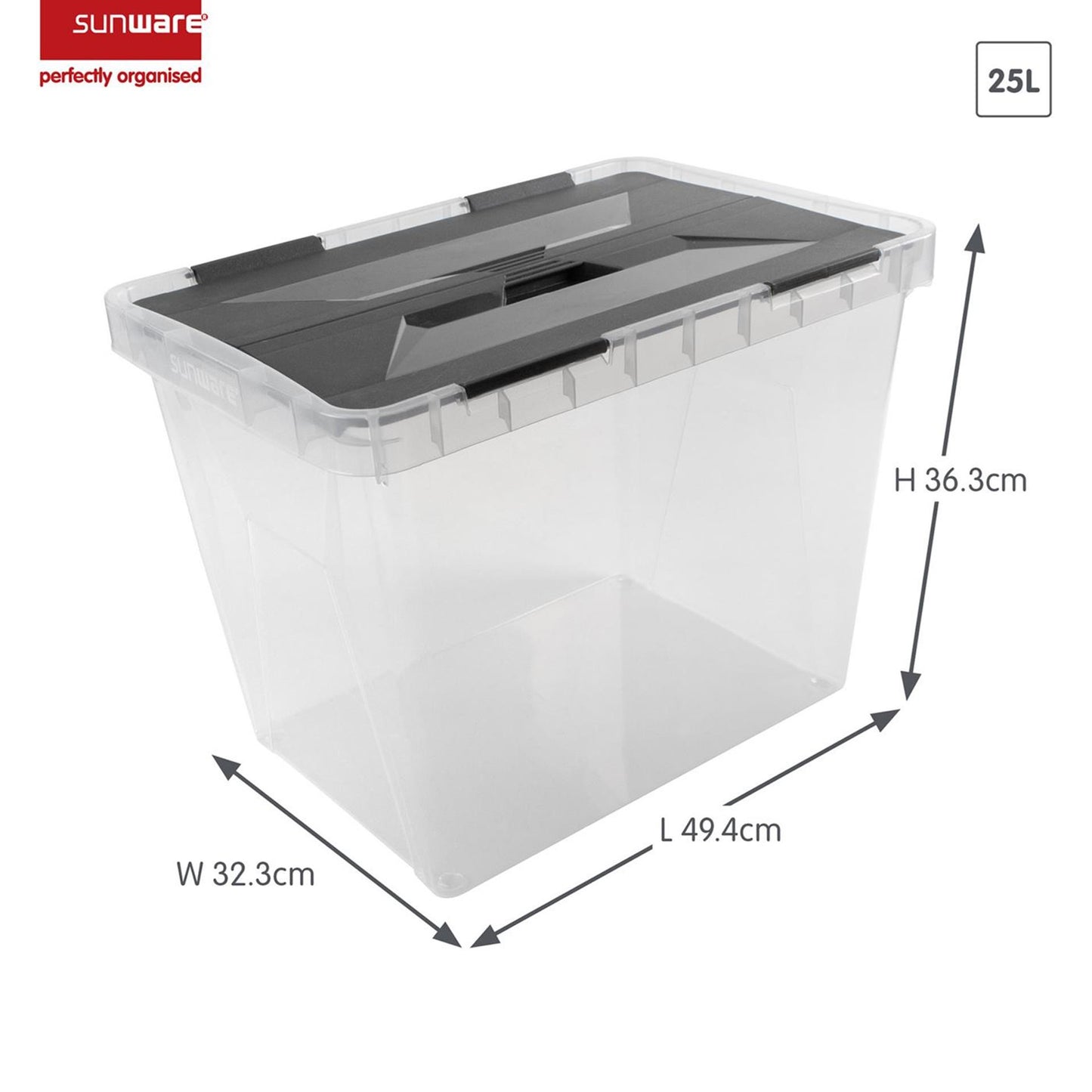 Sunware Onyx Aufbewahrungsbox 25l transparent