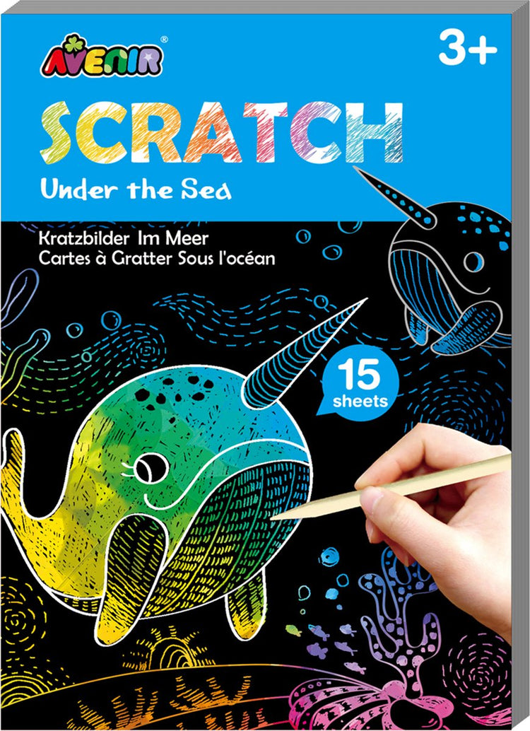 Avenir Rubbelkunstbuch Mini A6 – Deep in the Sea – 15 Seiten – 3 Jahre