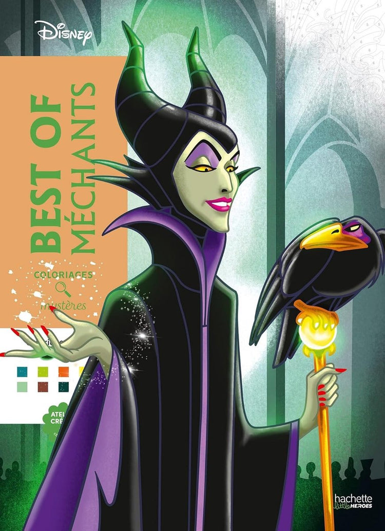 Hachette Atelier Créatif Disney Coloriages Mystères Coloriages Mysteres Best of Mechants – Malbuch „Malen nach Zahlen“ für Erwachsene