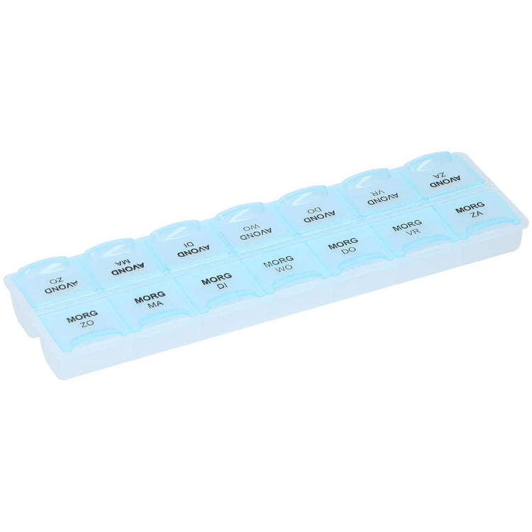 Basic Comfort Aid Pill Box 7-Tage 2x6.4x21,5 cm Blau Weiß