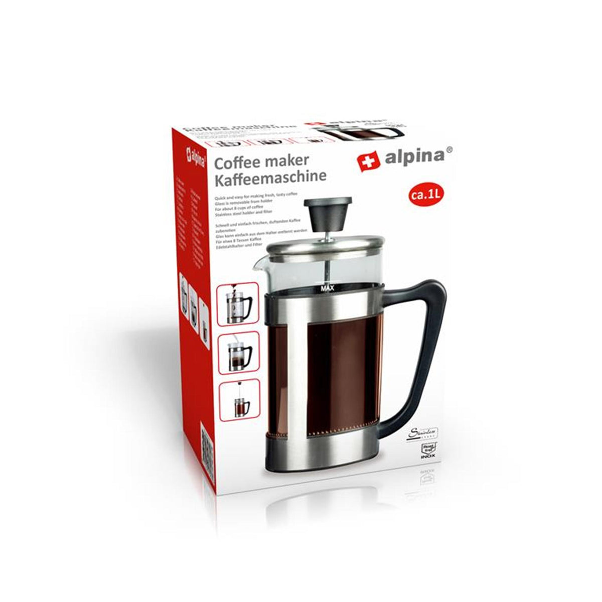 Alpina Kaffeemaschine 1l 10x21,5cm s