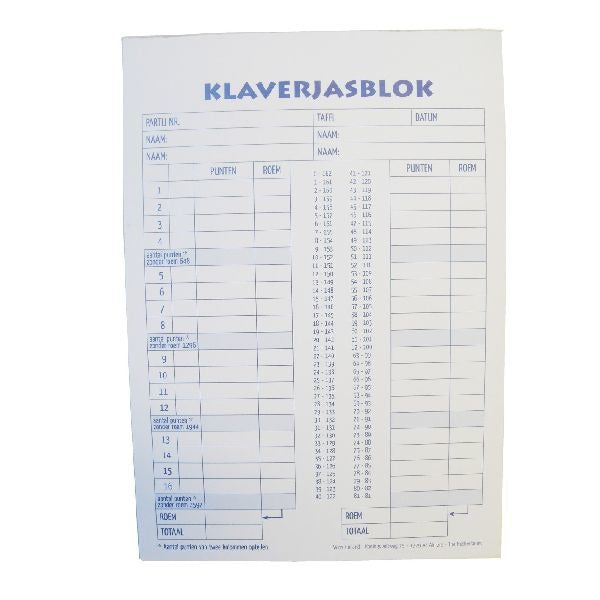 Basic ScoreBlok Klaverjas A5