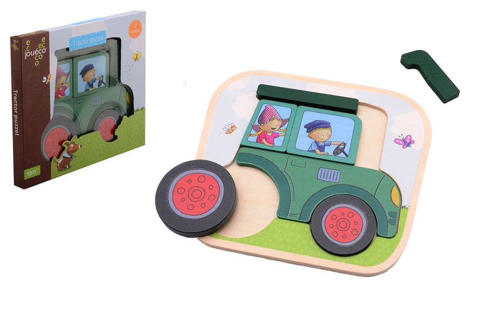 Johntoy jouéco® fien teun Traktor-Puzzle aus Holz