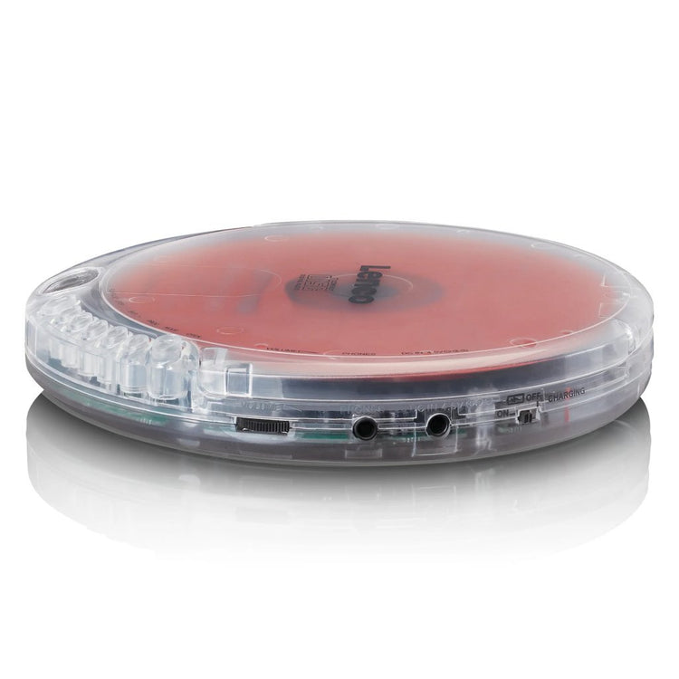 Lenco Lenco CD-012TR-tragbarer CD-Player mit transparenter Ladefunktion