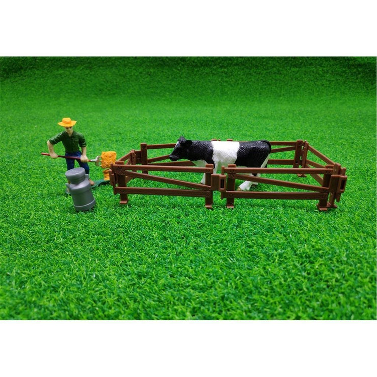 Niederländische Farm Holländische Bauernburgen mit Kuh und Zäunen 9-teilig