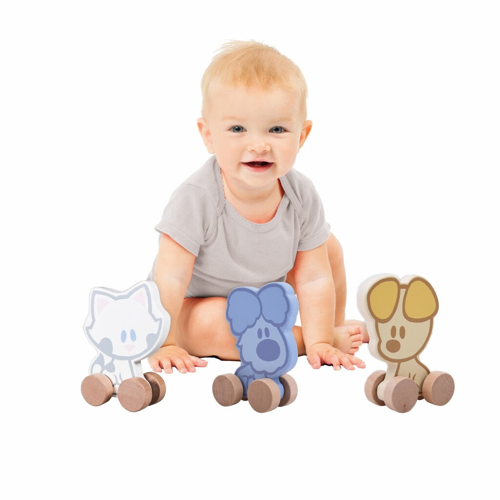 Woezel und Pip Rubo Toys Baby-Holzradfiguren sortiert