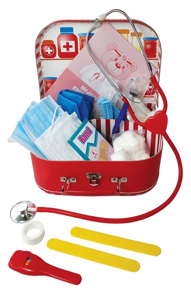 Einfach für Kinder einfach für den Koffer des Arztes mit Inhalten