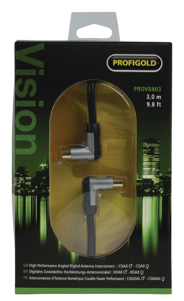 Profigold Profigold Prov8803 Coax Cable Male auf Frauen auf Aktien 3,00 m schwarz