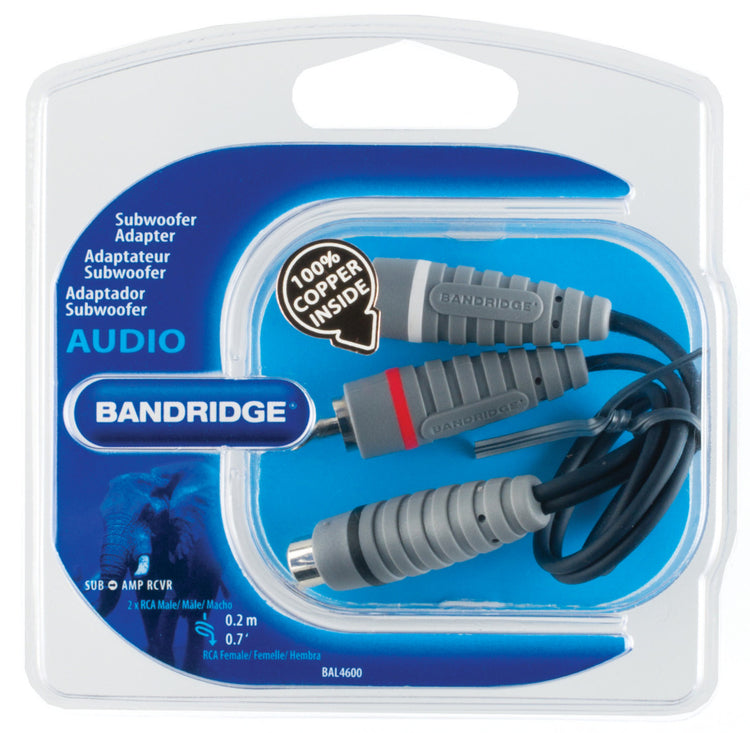 Bandridge Bandridge BAL4600 Subwoofer Kabel 2x RCA männliche RCA weiblich 0,20 m blau