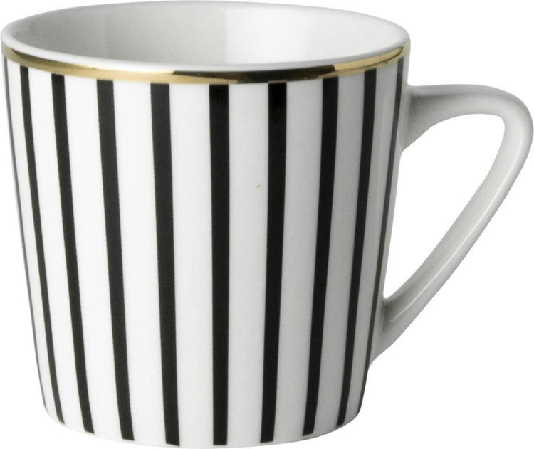 Niederländische Rose Dutch Rose Loft Schwarz -Weiß -Kaffeetasse Golden Rand 20 Cl