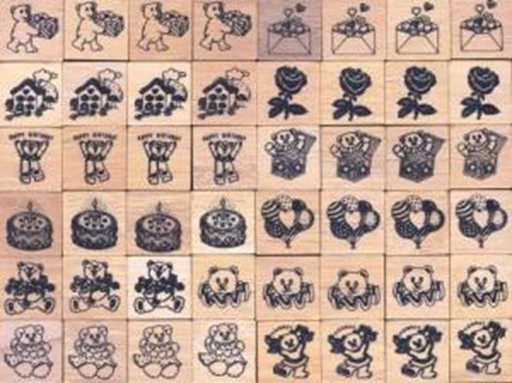 DSP-Stempel klein quadratisch (48 Stück sortiert)