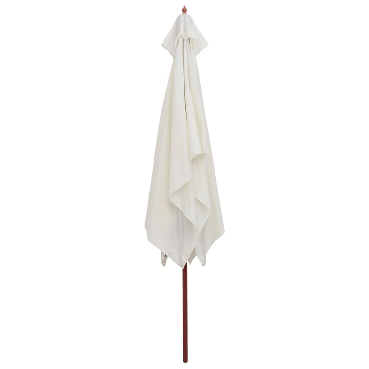 Vidaxl Parasol mit Holzstange 200x300 cm Creme Weiß