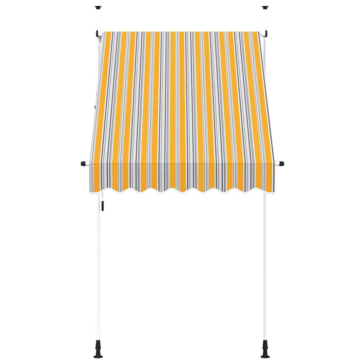 Vidaxl Luifel erstreckt sich manuell 150 cm gelb und blaue Streifen