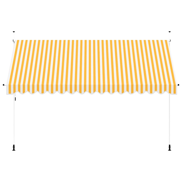 Vidaxl Luifel erstreckt sich manuell 400 cm orange und weiße Streifen